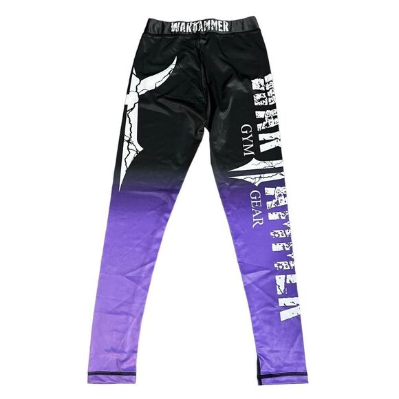 WARHAMMER Gym Gear Mismatched Leg Graphic Workout Active Weight Train Leggings - Picture 1 of 4